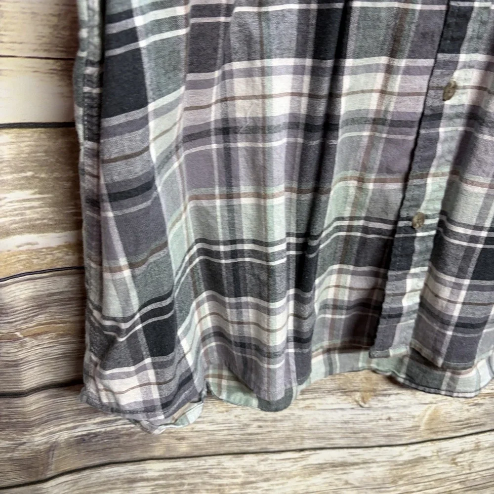 Redhead Green Plaid Button Up Shirt Cotton Men‎ Size 2XL Tall Short Sleeve